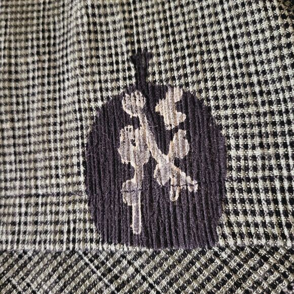 Play Alegre Hand Painted Gingham Midi Skirt S High Rise Hippie Boho- Linen Blend - Picture 6 of 9